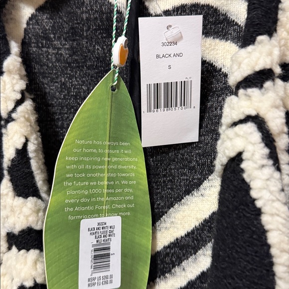 Farm rio Black and Cream heart Patterned Coat - Picture 3 of 4